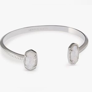 Kendra Scott Elton Silver Cuff Bracelet in Iridescent Drusy